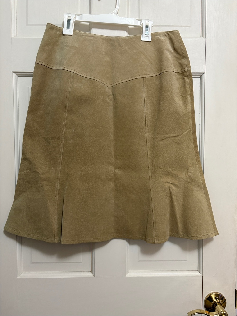 Cabela’s Dick Idol women’s suede midi skirt in natural tan - flaw